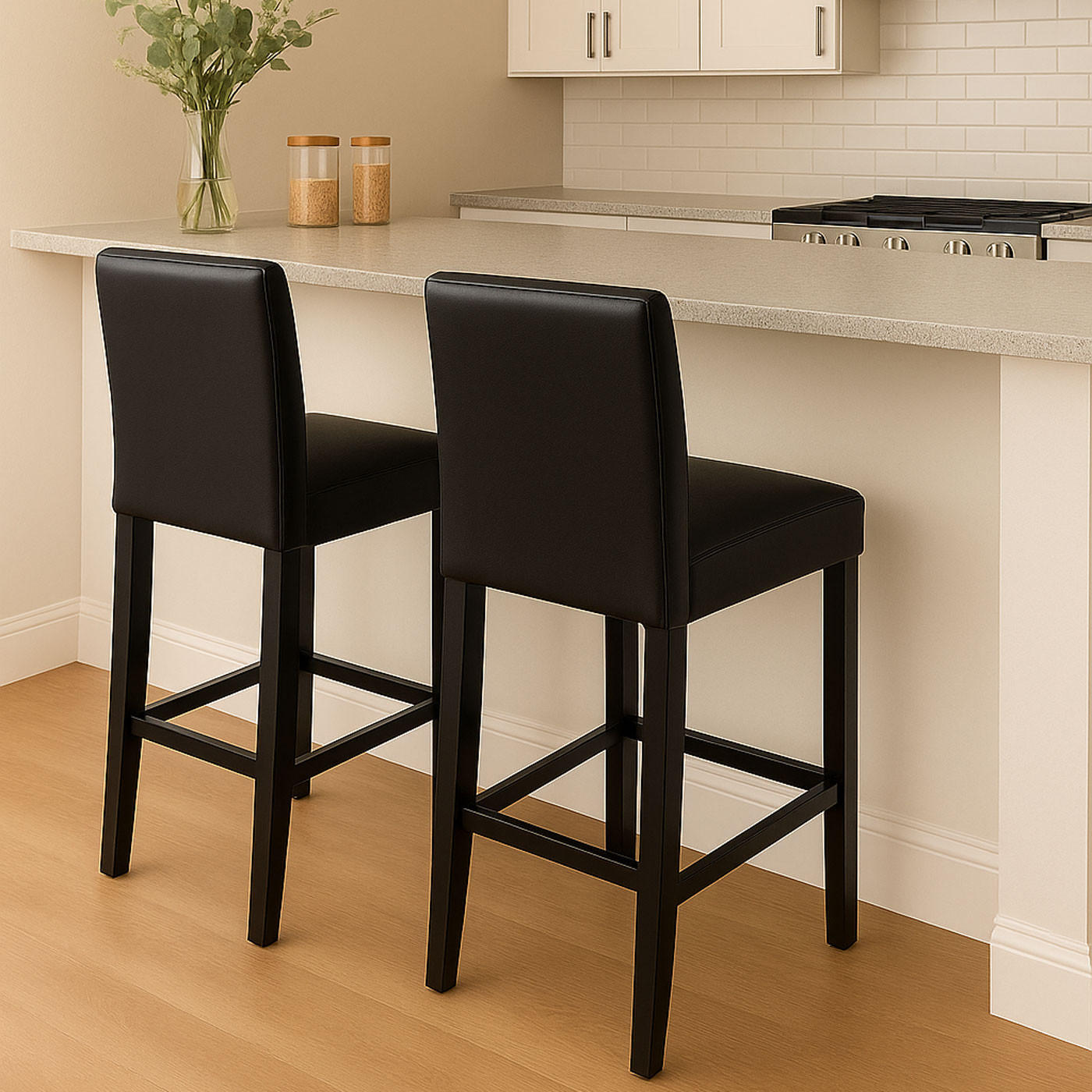 BARHOCKER Schwarz 2er-Set - Schwarz, Textil (41/109/50cm) - MCW