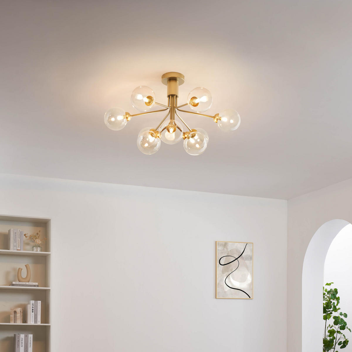 KRONLEUCHTER Audrey, Transparent und goldfarben, 40cm - Transparent, Glas (40/70/40cm) - KOSILUM