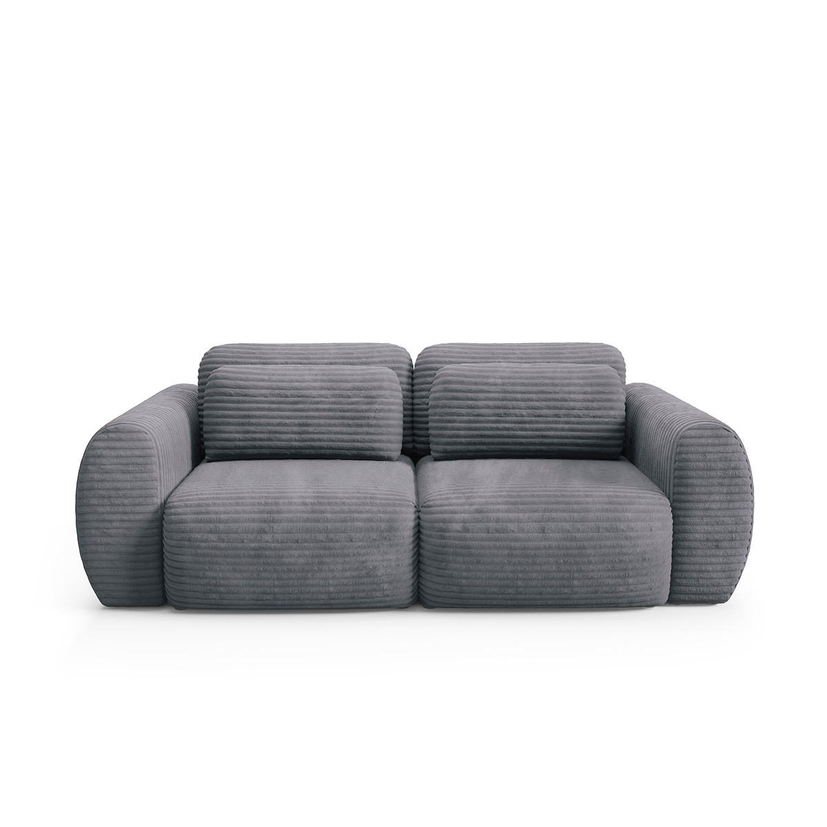 SOFA Camilla 3 Sitzplätze Dunkelgrau - Grau, Holz (266/95/121cm) - Petits-meubles
