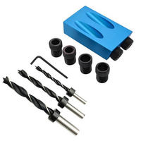 BOHRER – 15°-Fasenbohren für Holzbearbeitung, inklusive Bohrer und 6/8/10-mm-Bohrschablone - Multicolor, Metall (6.8/3.8/1.8cm) - DCA