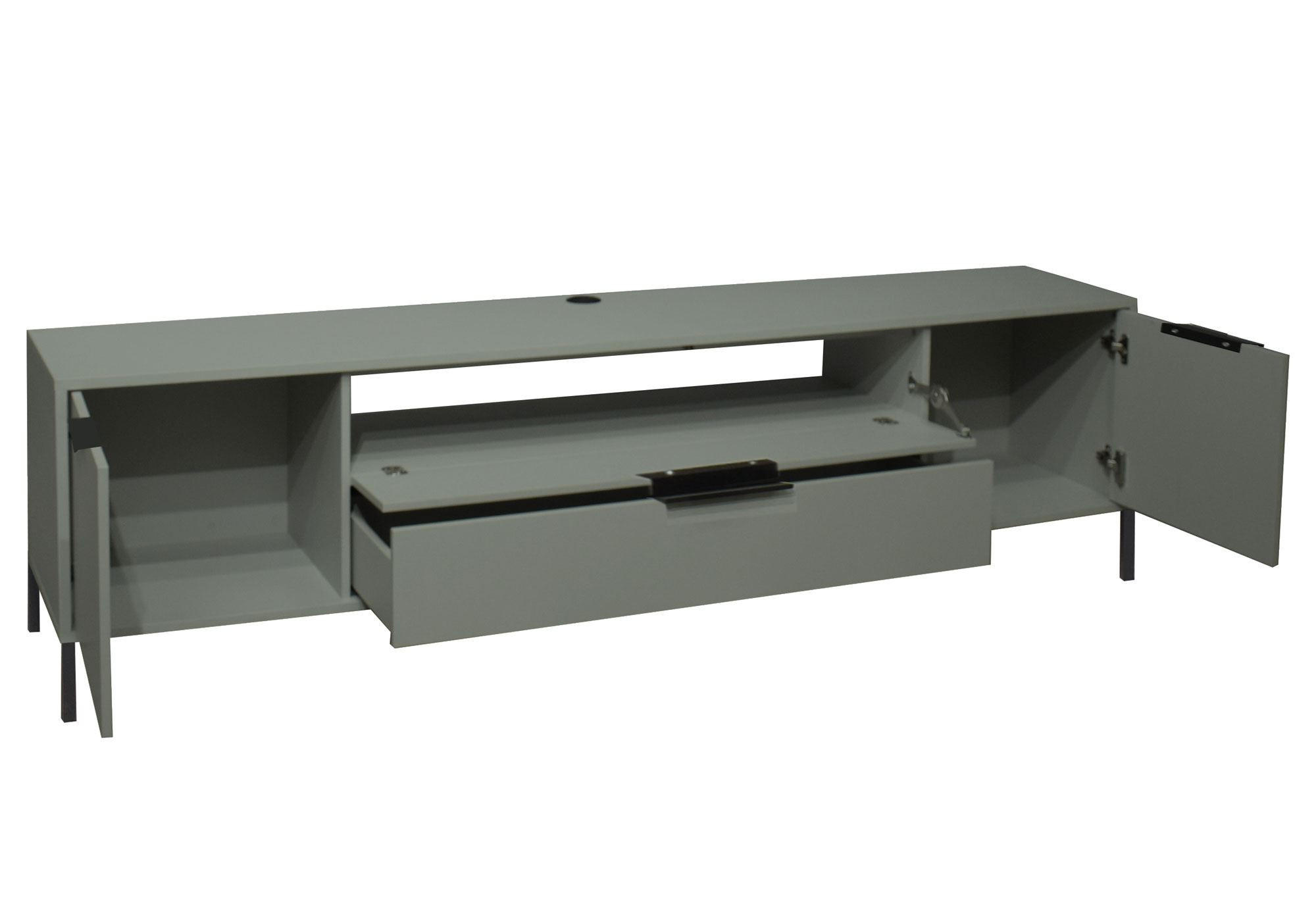 LOWBOARD Erna 216x45x62 Pinie Green matt Lack - Grün, Holzwerkstoff (216/62/45cm) - 58aufmkessel