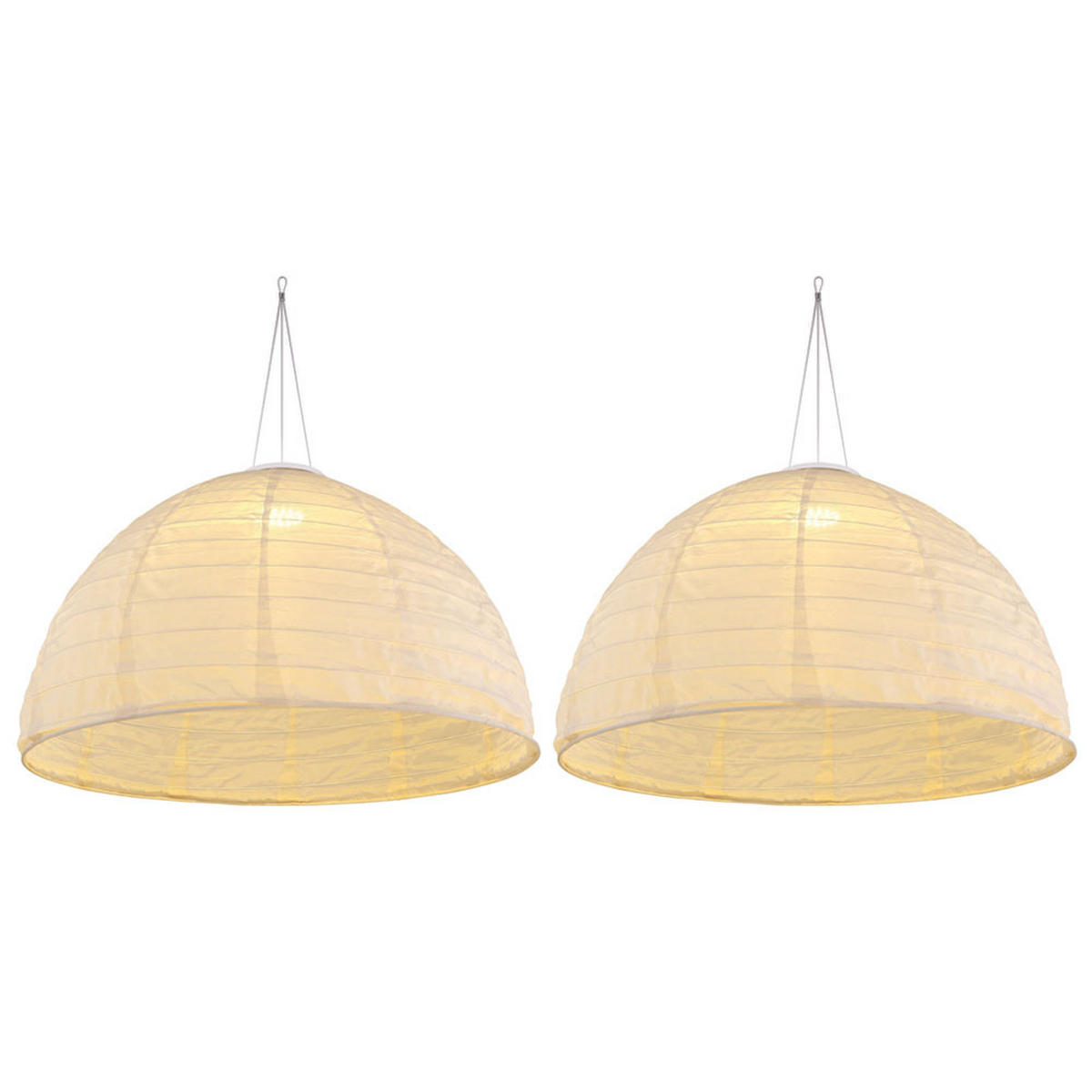 LED AUSSENHÄNGELAMPE Leinen Weiß 2er Set - Weiß, Textil (40/40/30cm) - Globo Lighting