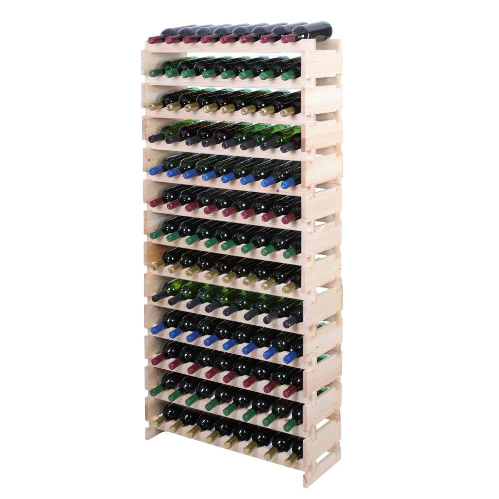 WEINREGAL VINOTECA FLEX PRO HxBxT 177x84x28cm 104 Flaschen auf 13 Ebenen Natur unbehandelt - Naturfarben, Holz (84/177/28cm) - PROREGAL