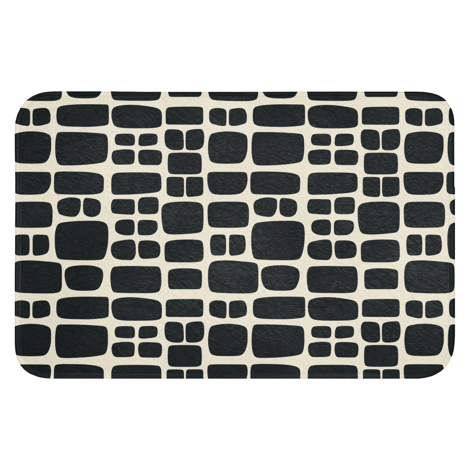 BADEMATTE Modern - Bio - Schwarz Rutschfest 60x40 cm - Anthrazit, Kunststoff/Textil (60/40cm) - OnlyWow