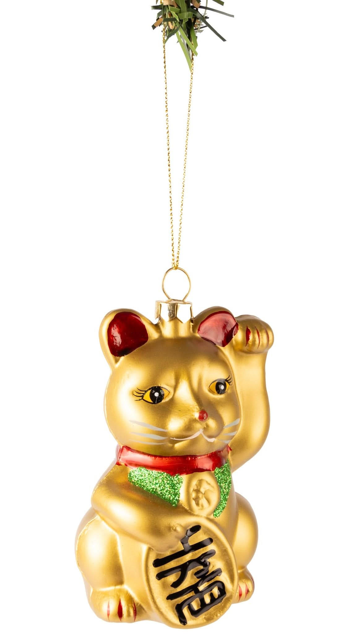 WEIHNACHTSKUGEL Maneki Neko 10 cm - Goldfarben, Glas (6/10/1cm)
