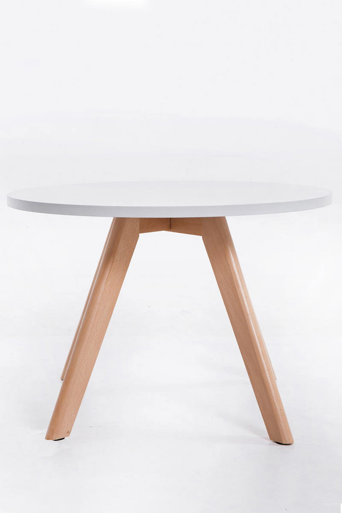 KONSOLENTISCH rund 60 cm Holz natura - Eukalyptusholzfarben, Holz (60/60/40cm) - CLP