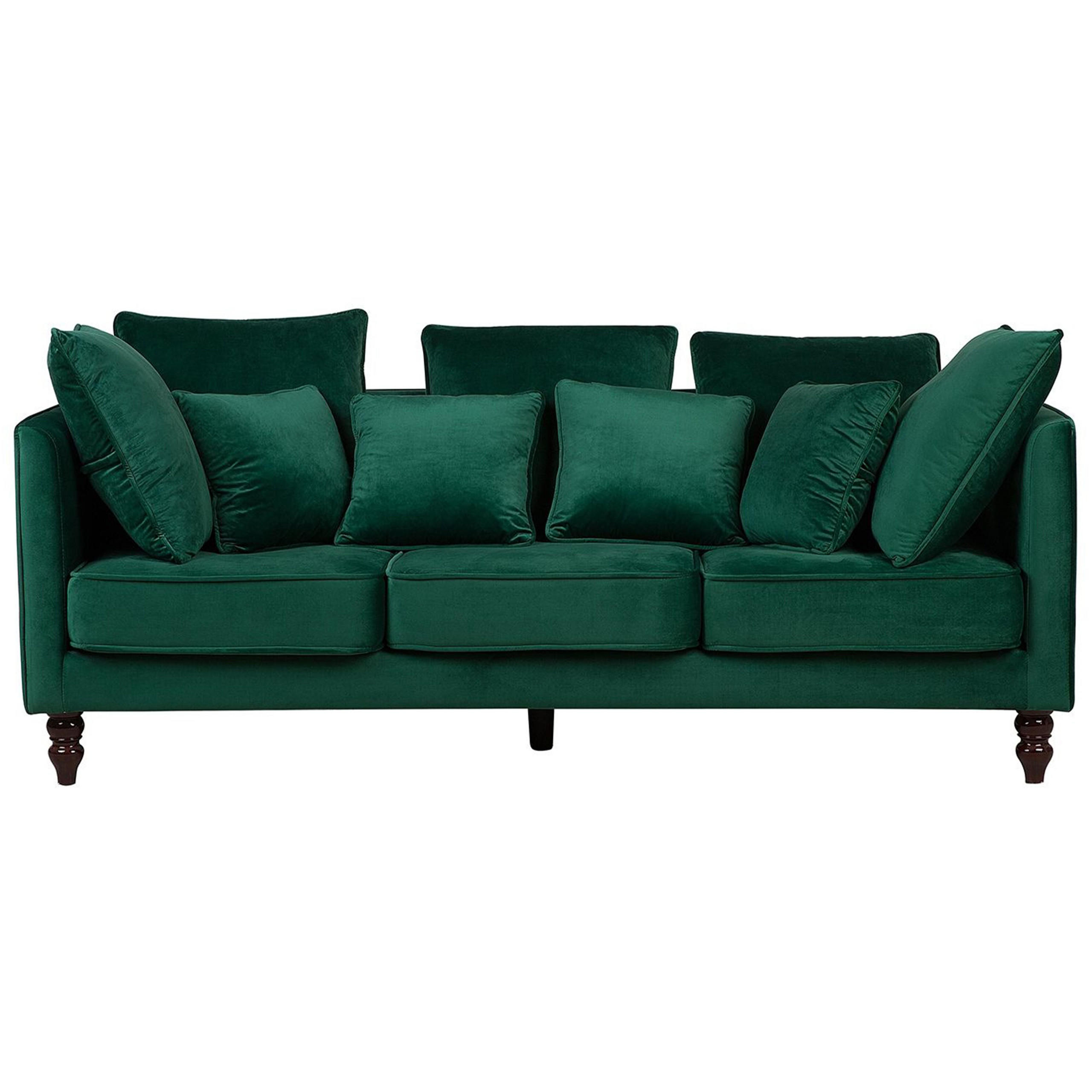 3-SITZER-SOFA Samtstoff Grün Fenstad - Hellgrün, Textil (200/97/95cm) - Beliani