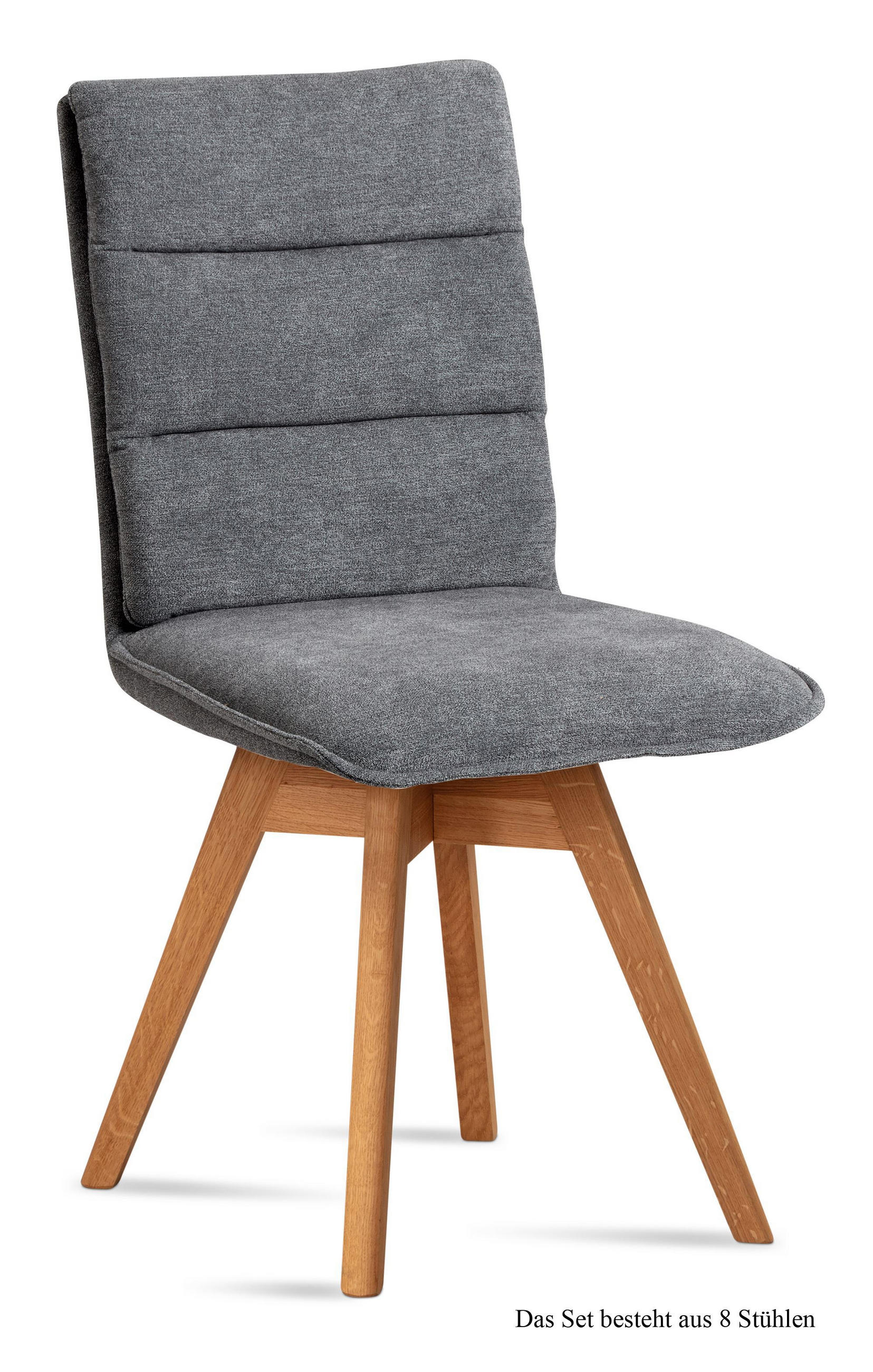 ESSZIMMERSTUHL drehbar (8er-Set) Dorle 47x92x60 Eiche geölt/Grau - Eichefarben/Grau, Kunststoff (60/92/47cm) - 58aufmkessel
