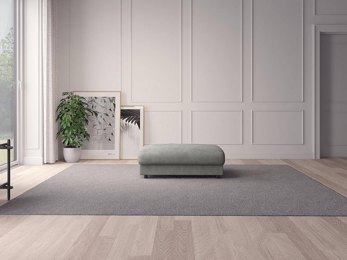 POLSTERHOCKER - Schwarz/Grau, Textil (107/41/77cm) - home24