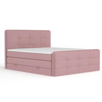 BOXSPRINGBETT Semplice Rosa 140/200 cm - Schwarz/Rosa, Holz/Holzwerkstoff (140/200cm) - Maison de Reve