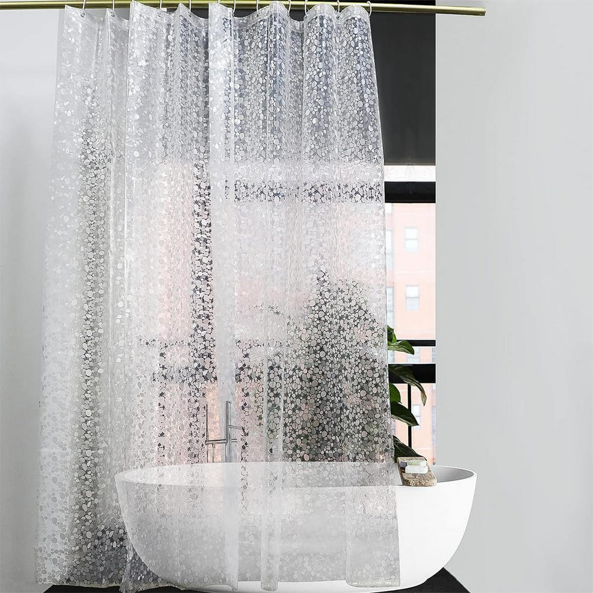 DUSCHVORHANG 180 x 180 cm transparent wasserdicht schimmelresistent für Dusche - Transparent, Kunststoff (180/180cm) - MCBOSON