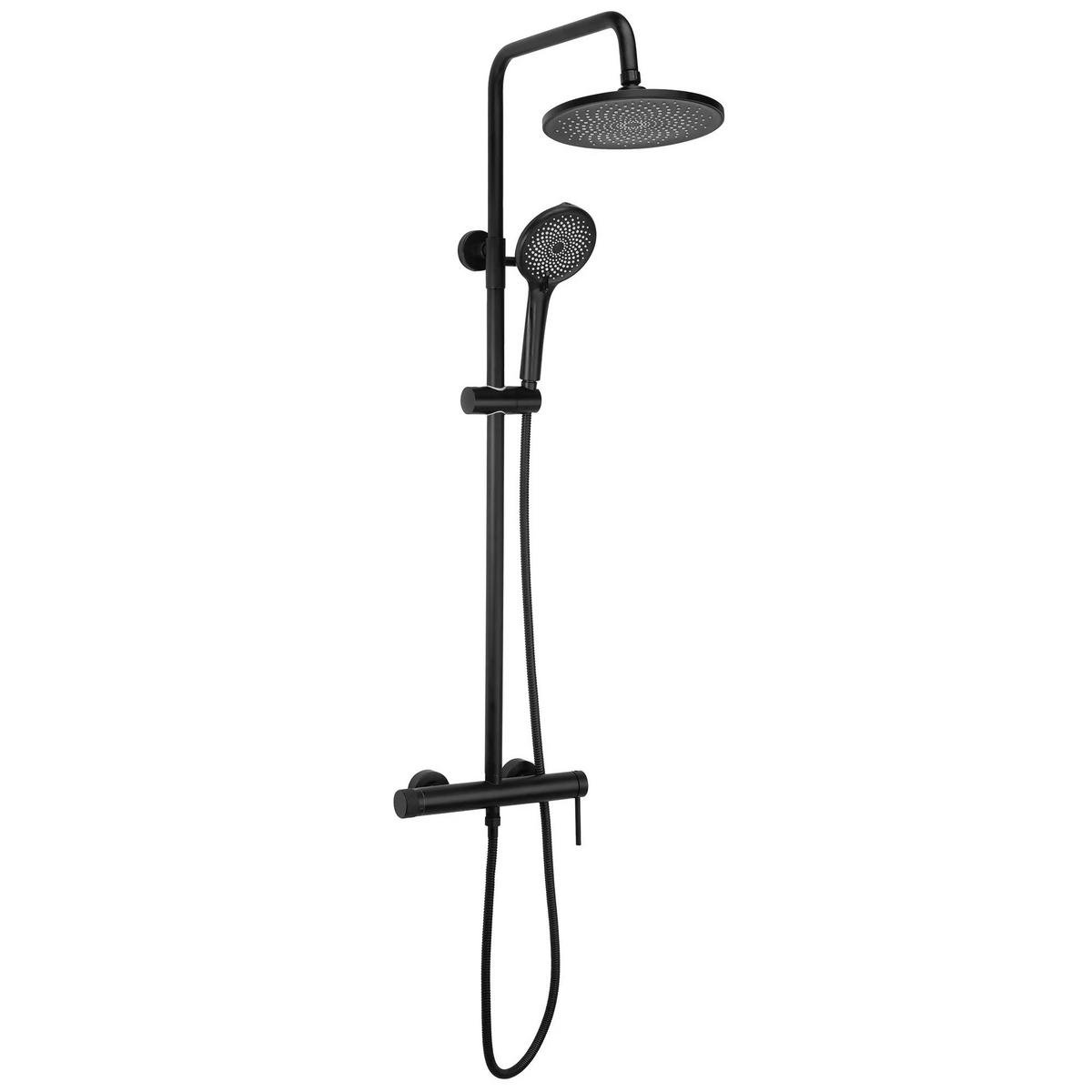 DUSCHGARNITUR Rea Foss Clif Black - Schwarz, Metall (40/18/25cm) - REA