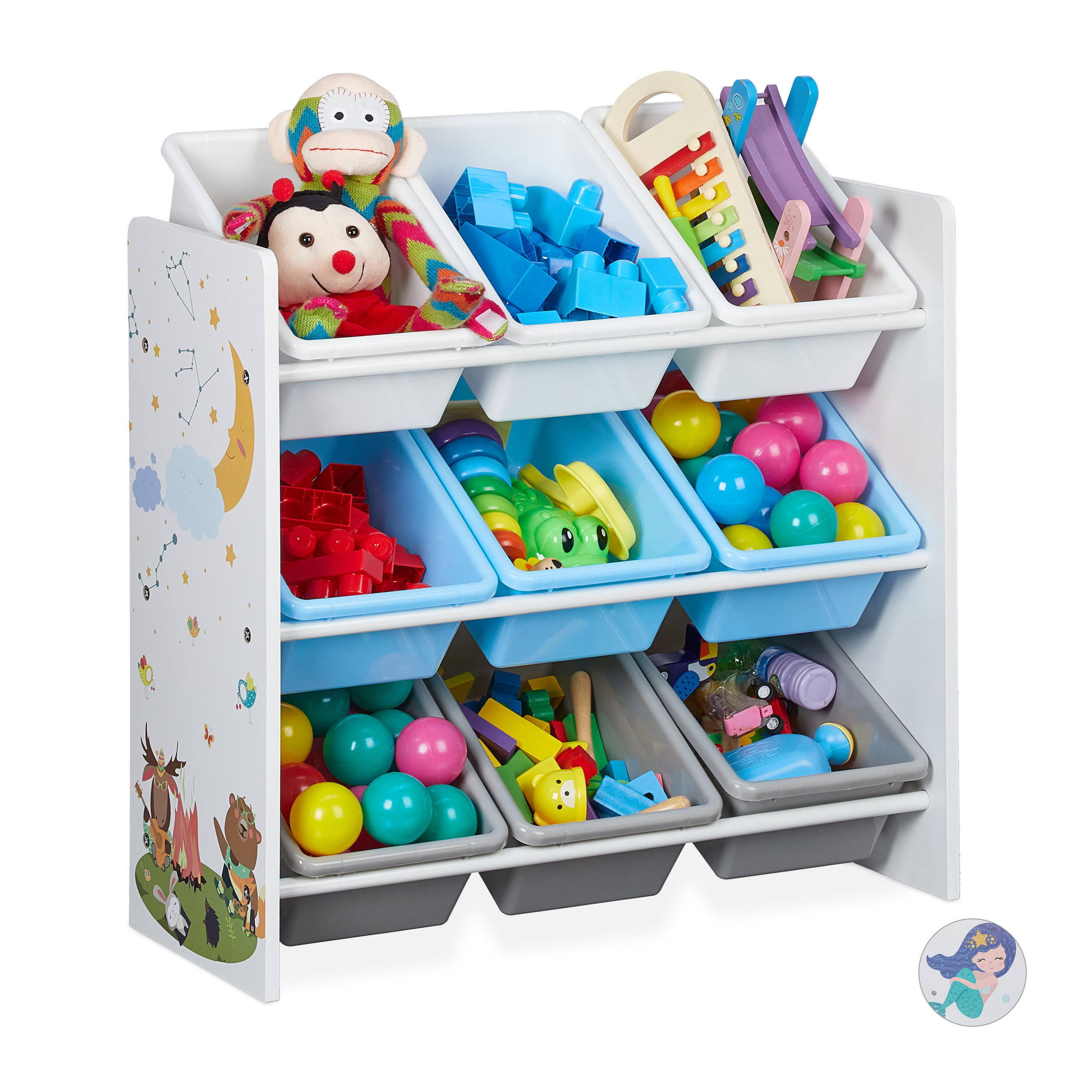 ETAGERĂ Multicolor copii 9-cutii cu motiv MDF
