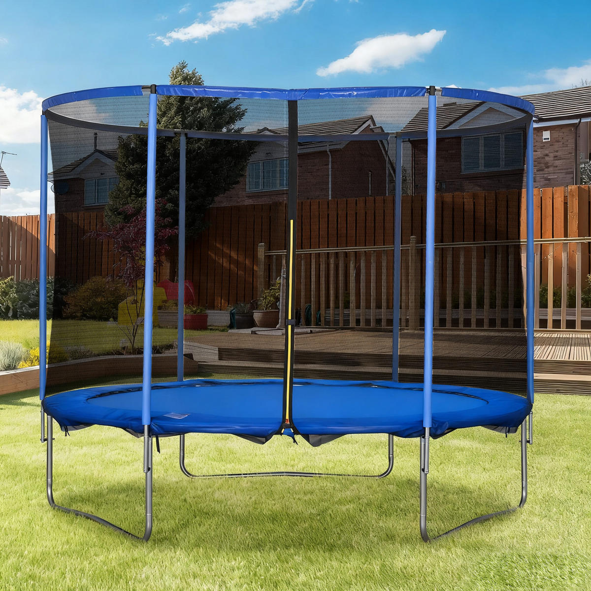 TRAMPOLIN mit Sicherheitsnetz Gartentrampolin Stahl Ø305 x 248H cm - Multicolor, Kunststoff (248/248/305cm) - HOMCOM