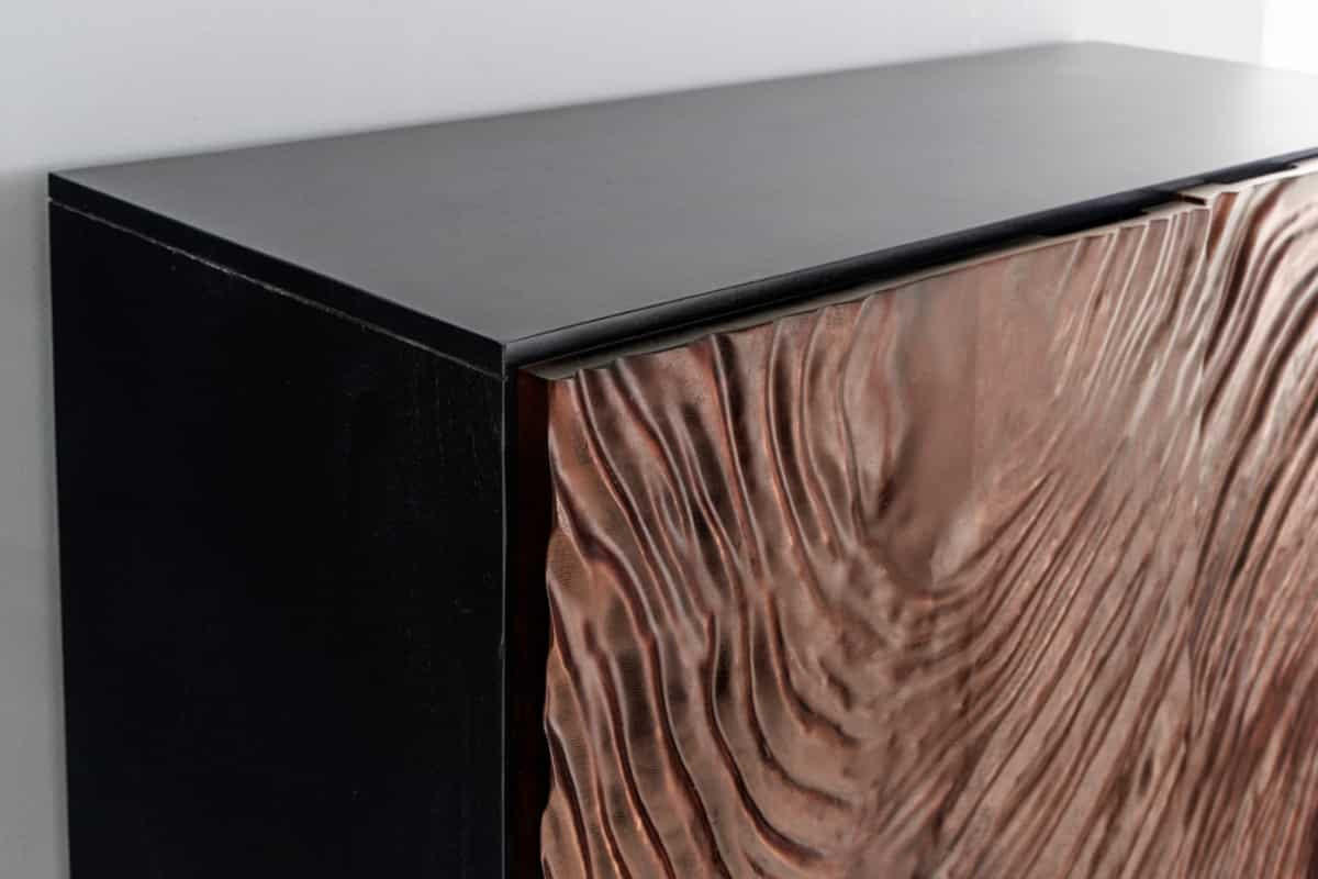 HIGHBOARD FLUID Braun Akazie 110cm - Schwarz/Braun, Holz (100/110/38cm) - riess-ambiente