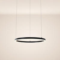 LED-HÄNGELEUCHTE Ring Direkt/Indirekt 5m Schwarz Ø 60cm - Schwarz, Metall (60/60/3.3cm) - s.luce