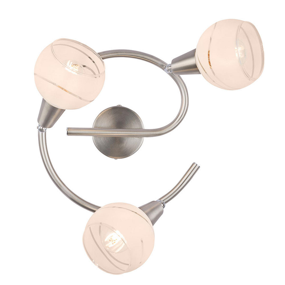 LED DECKENLEUCHTE Metall Chrom Silber - Silberfarben, Glas (25/25/21cm) - Globo Lighting