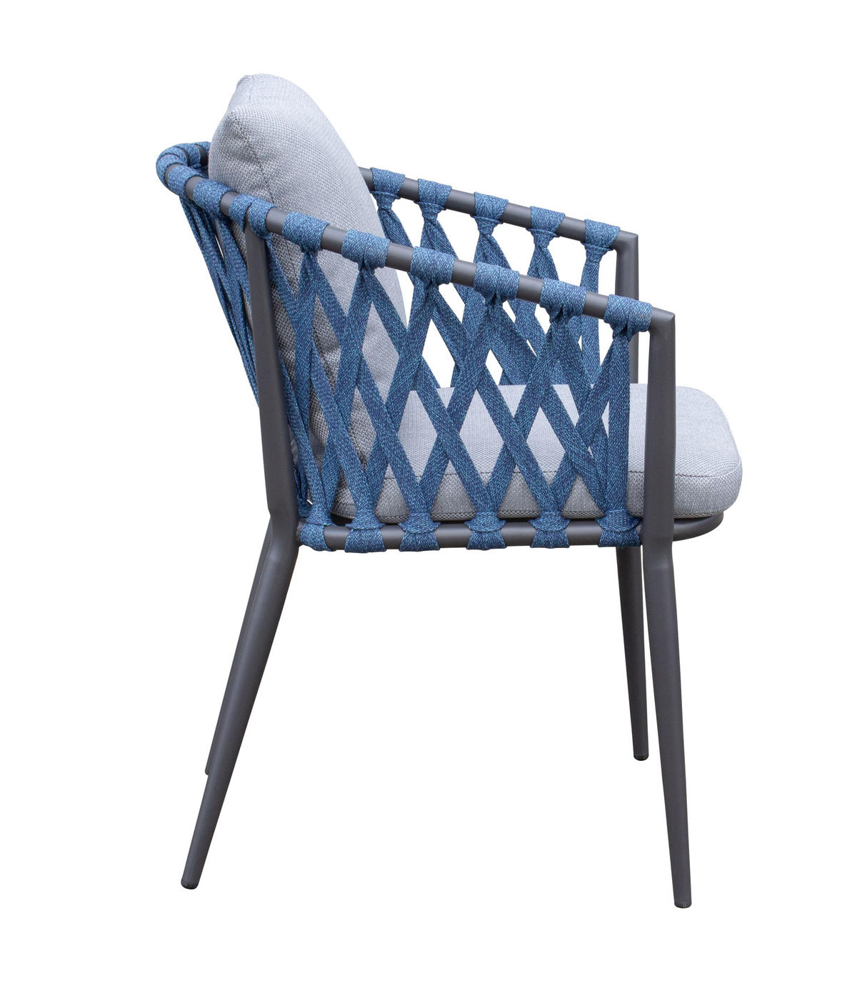 STAPELSTUHL Vienna, Rope, Aluminium, Anthrazit-Blau - Blau/Grau, Metall (45/80/60cm) - dasmöbelwerk