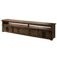 TV-BOARD Mango 260x50x60 braun lackiert RAILWAY #455 - Braun, Holz (260/60/50cm) - Massivmoebel24
