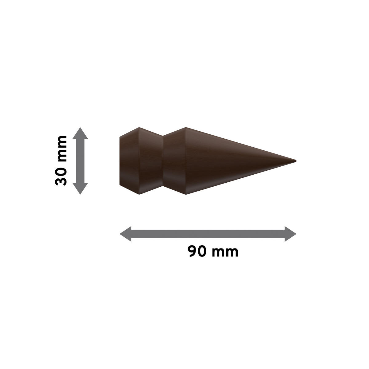 ENDSTÜCKE FÜR GARDINENSTANGEN 16 mm Ø, Doman Nussbaum, Packung 2 Stück - Nussbaumfarben, Holz (9/3/3cm) - INTERDECO
