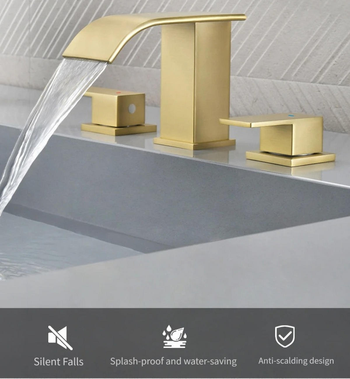 ARMATUR für Warm- und Kaltwasser – Gold – Vollkupfer-Konstruktion - Platinfarben, Metall (35/8.5/28cm)