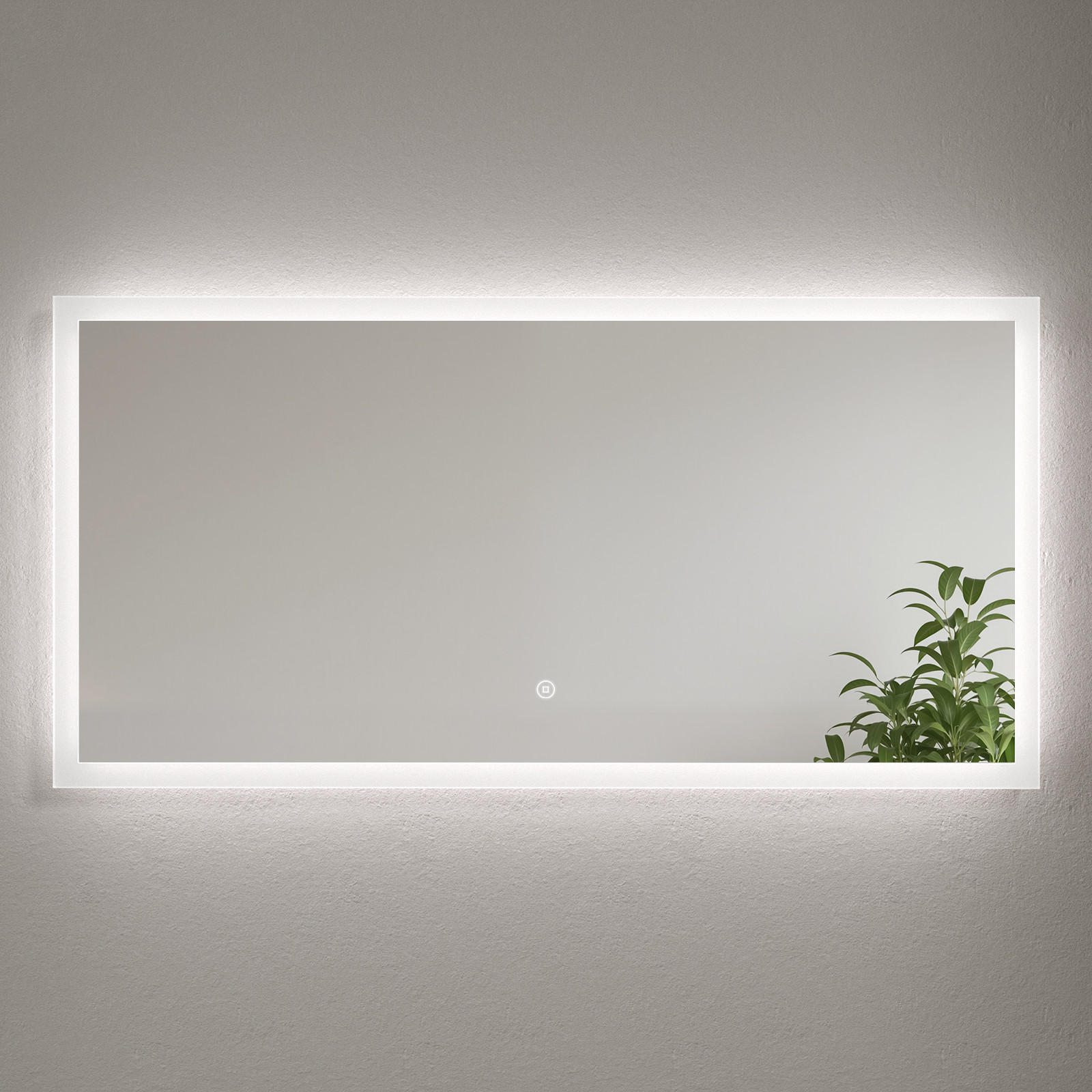 BADSPIEGEL mit Touch-Bedienung Beleuchtung 120/60/3,5 cm - Weiß, Glas (60/3.5/120cm) - EMKE