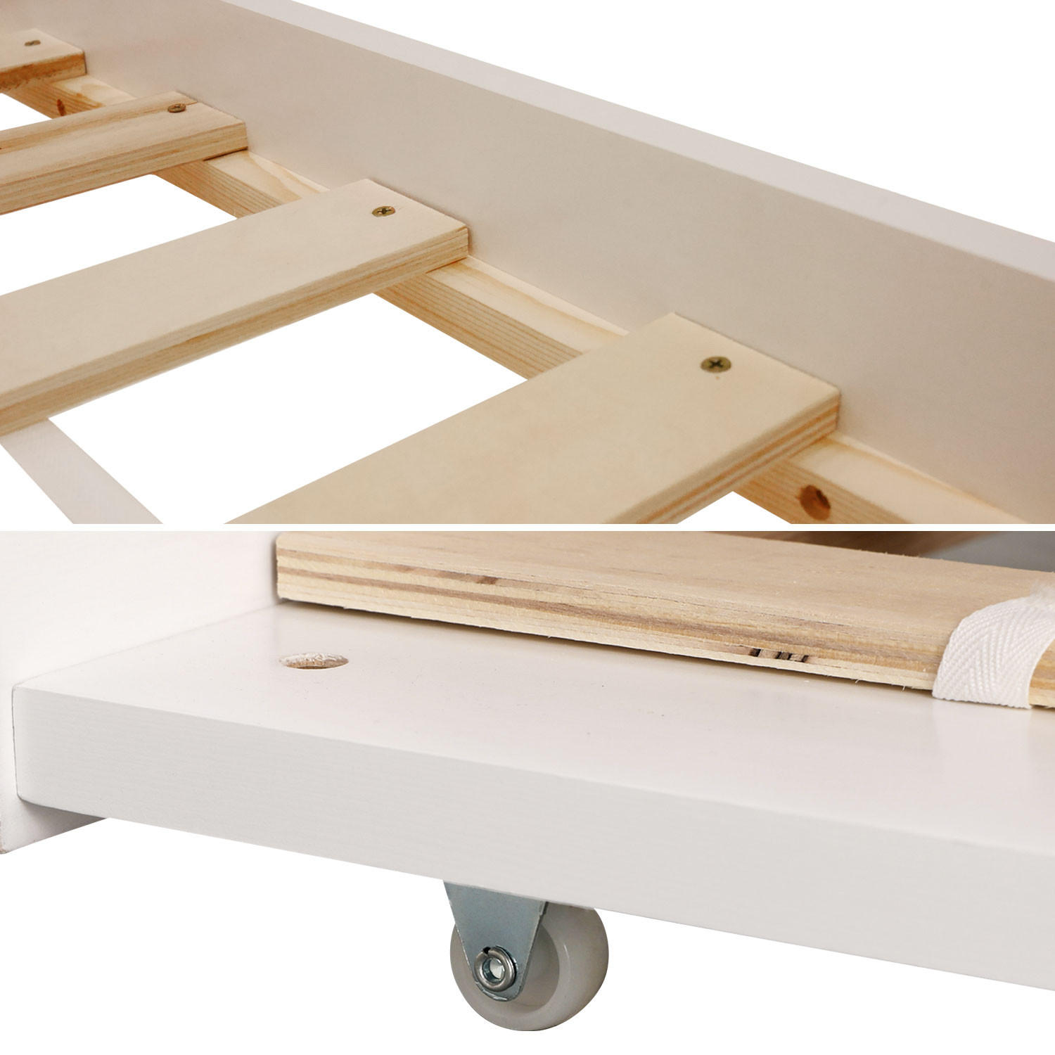 BETTSCHUBLADE Marceau Weiß 190/94/21.5 cm - Weiß, Holz - Happy Garden