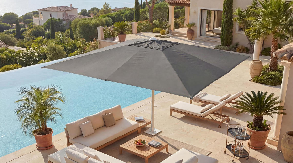 GASTRONOMIE-LUXUS-SONNENSCHIRM D20B Anthrazit - Anthrazit, Textil (500/500cm) - MCW