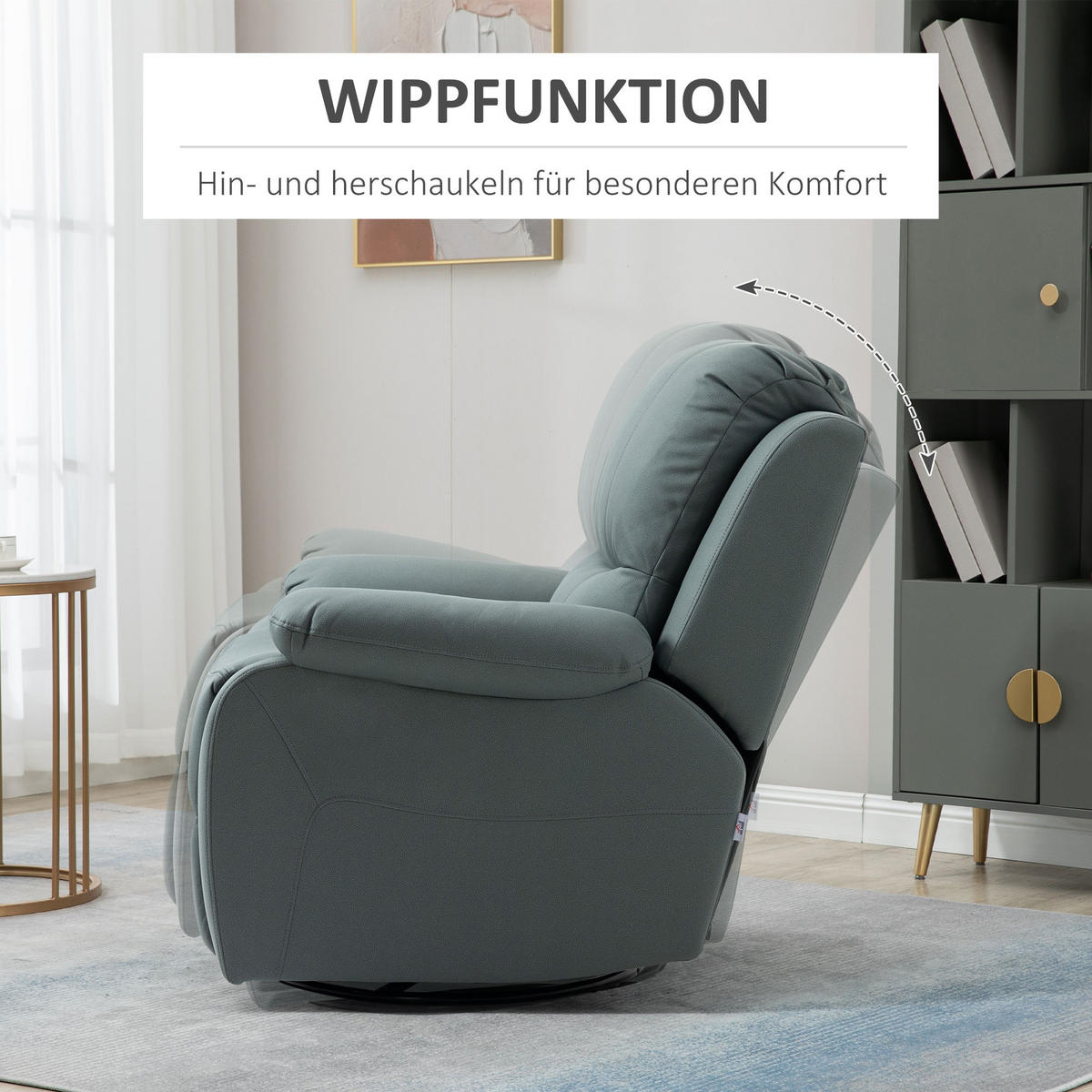 RELAXSESSEL, Polyester, Schaumstoff Grün - Grün, Kunststoff (100/98/93cm) - HOMCOM
