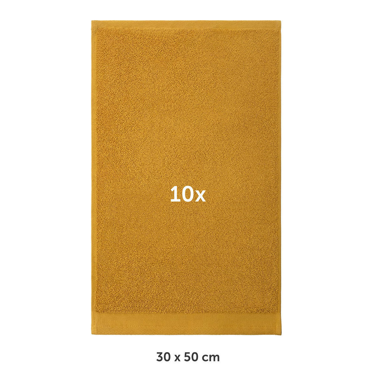 RUČNÍK PRO HOSTY sada 10 ks, 10x ručník pro hosty 30/30 cm, žlutá - žlutá, textil (30/30cm) - Blumtal