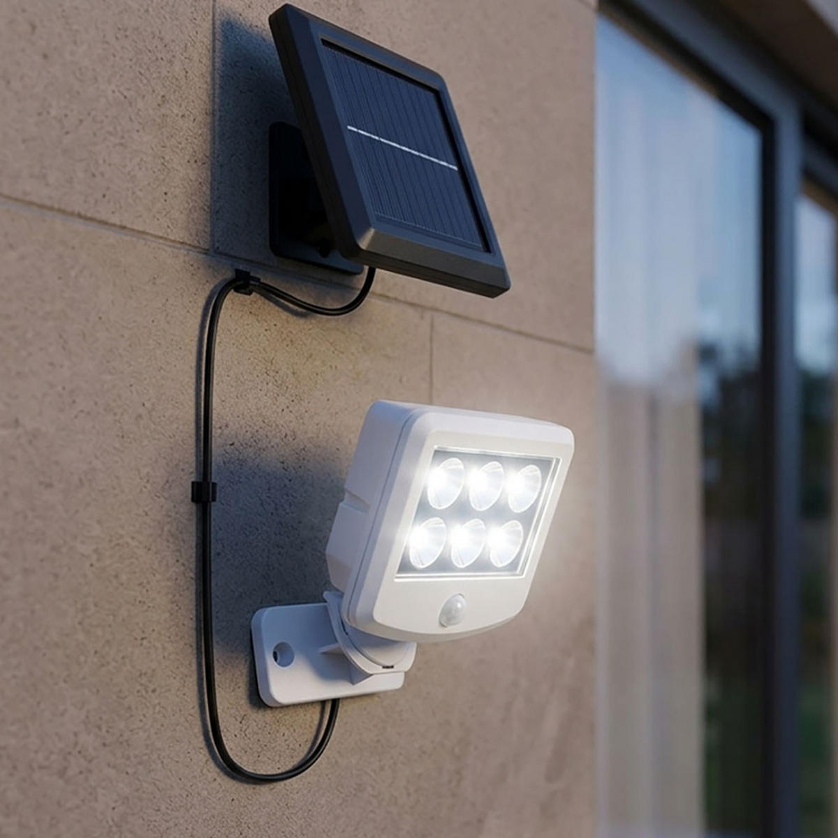 LED AUSSENLEUCHTE weiß mit Bewegungsmelder - Weiß, Kunststoff (10/5.3/12.8cm) - Briloner
