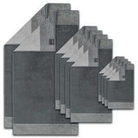 HANDTUCH Unisex Luxury Home C Two-Tone Grau Baumwolle 10er Pack - Schieferfarben, Naturmaterialien (50/100cm) - Cawoe