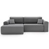 ECKSOFA Belvio Dunkelgrau Links - Dunkelgrau/Schwarz, Holz/Textil (257/177cm) - Graingold