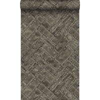 TAPETE Metallplatten 53 cm x 10.05 m - Braun, Papier (53/1000cm) - Origin Wallcoverings