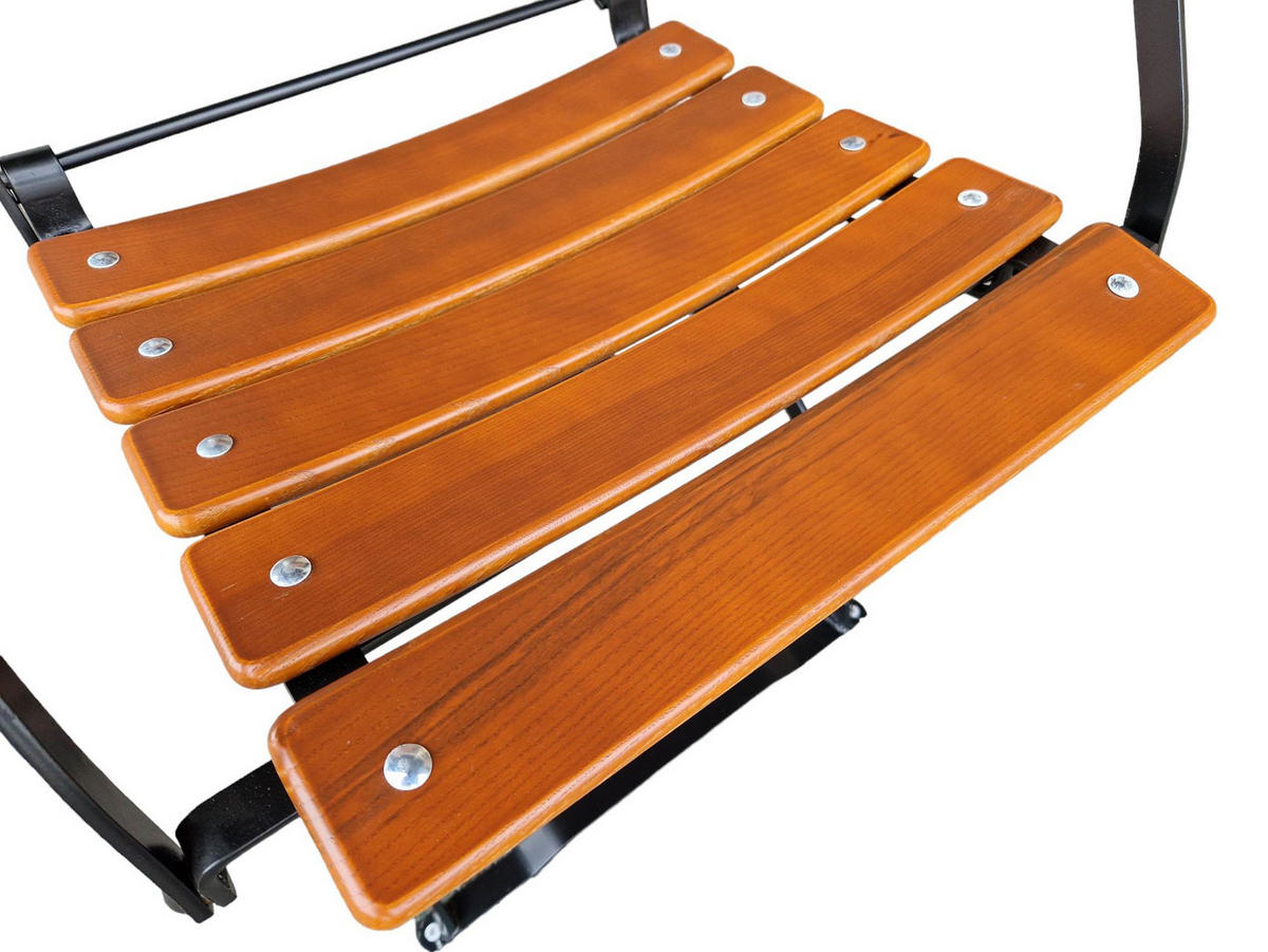 BIERGARTENSTUHL BERGWIESE Mit Armlehne 1-Sitzer 89x42x42cm Eschenholz Schwarz/Braun - Braun, Holz (42/89/42cm) - CHEFGASTRO