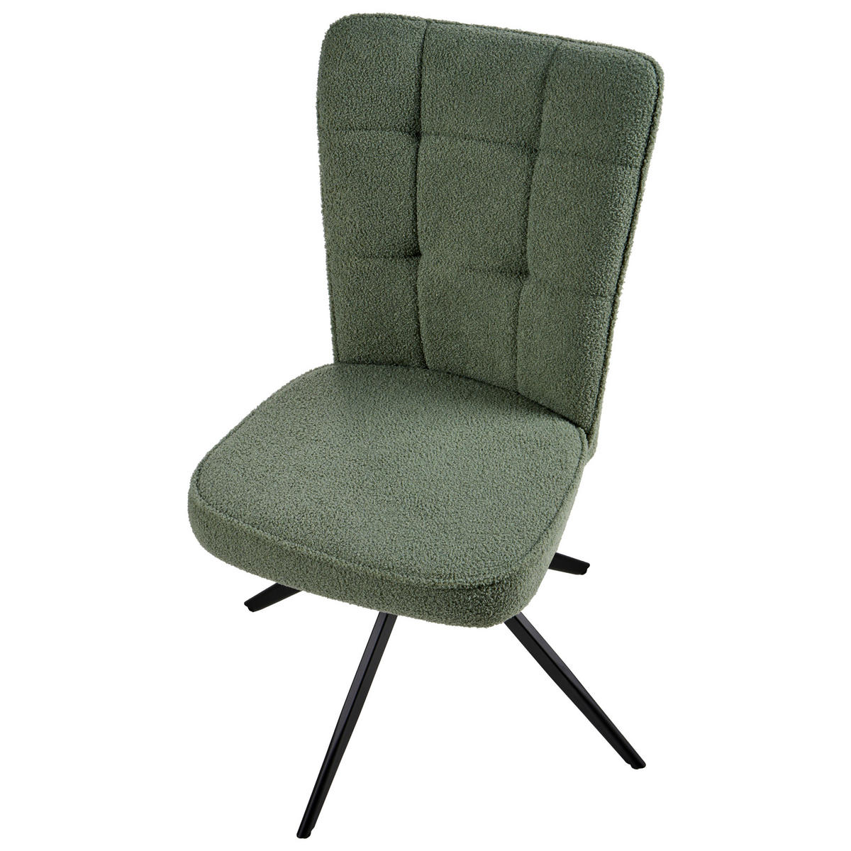ESSZIMMERSTUHL 2er-Set drehbar Bouclé Hellgrün Ryan - Hellgrün, Textil (51/91/69cm) - Beliani