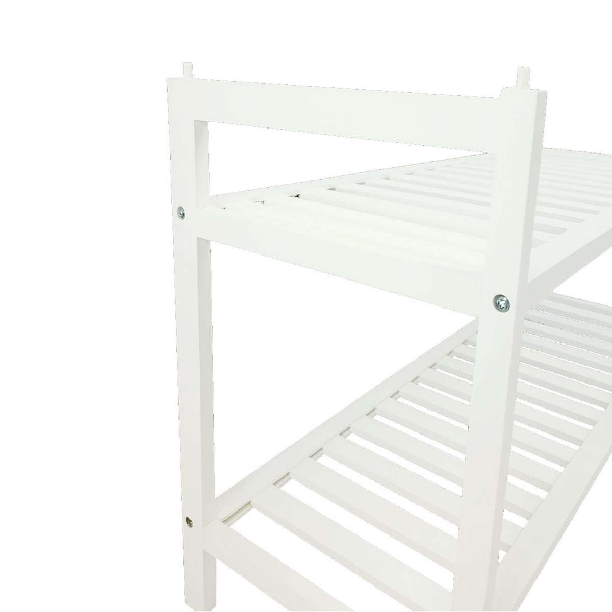 SCHUHREGAL Bambus Weiß 2-stufig 70/27/40,5 cm - Weiß, Holz (70/40.5/27cm) - Begryf