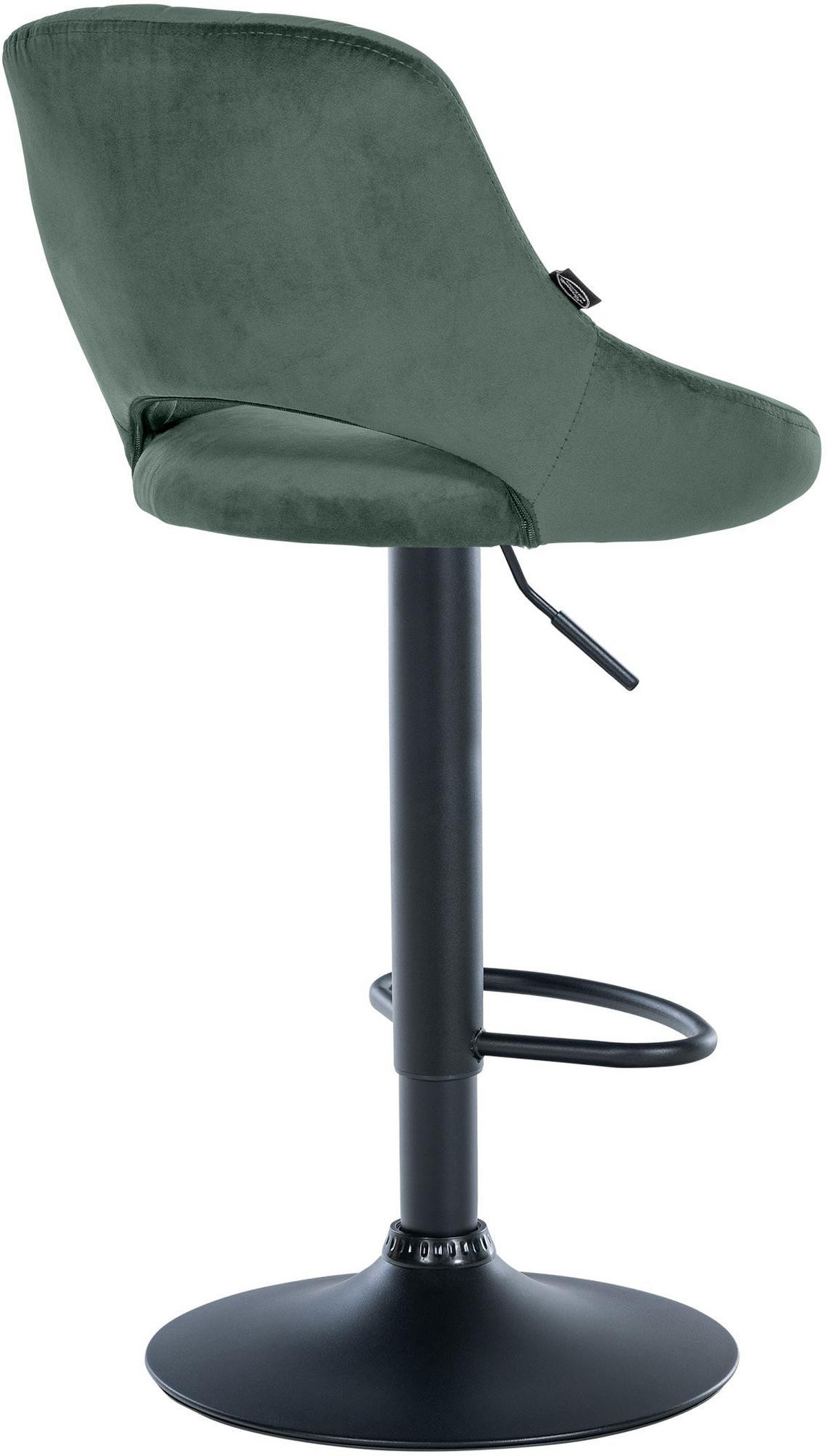 BARHOCKER Samt Grün - Schwarz/Grün, Textil/Metall (47/85/48cm) - CLP