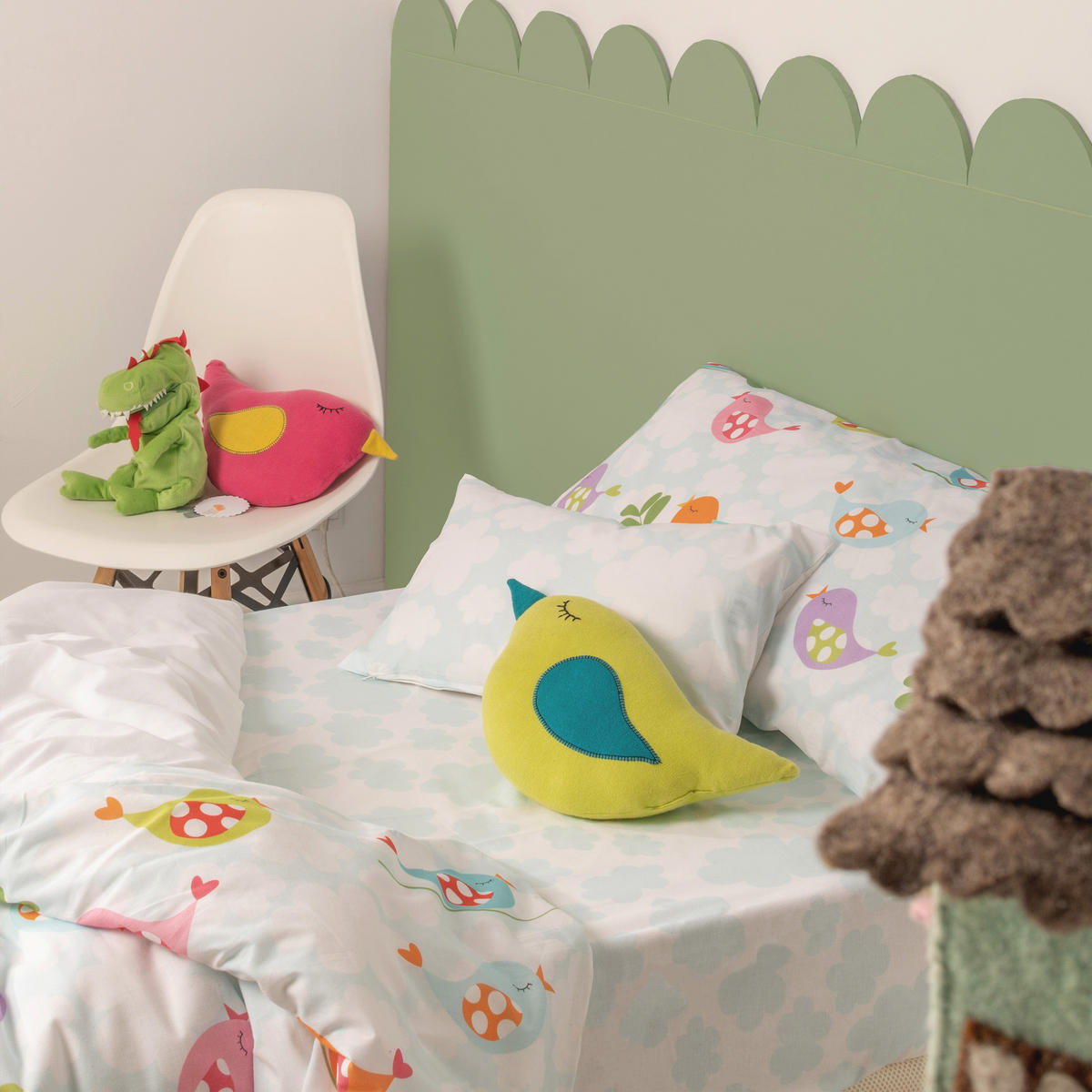 BETTBEZUG 2er-Set teiliges little birds 180x220 cm (komfortgrösse) mehrfarbig - Multicolor, Textil (180/220cm) - Happy Friday