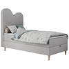 BOXBETT FLOW 90/180 Hellgrau Velvet - H3 - Hellgrau, Holz/Textil (90/180cm) - MKS