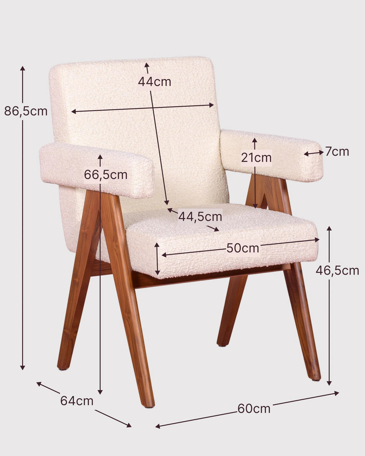 SESSEL Boucle Weiß - Weiß, Textil (60/87/64cm) - Nest Dream