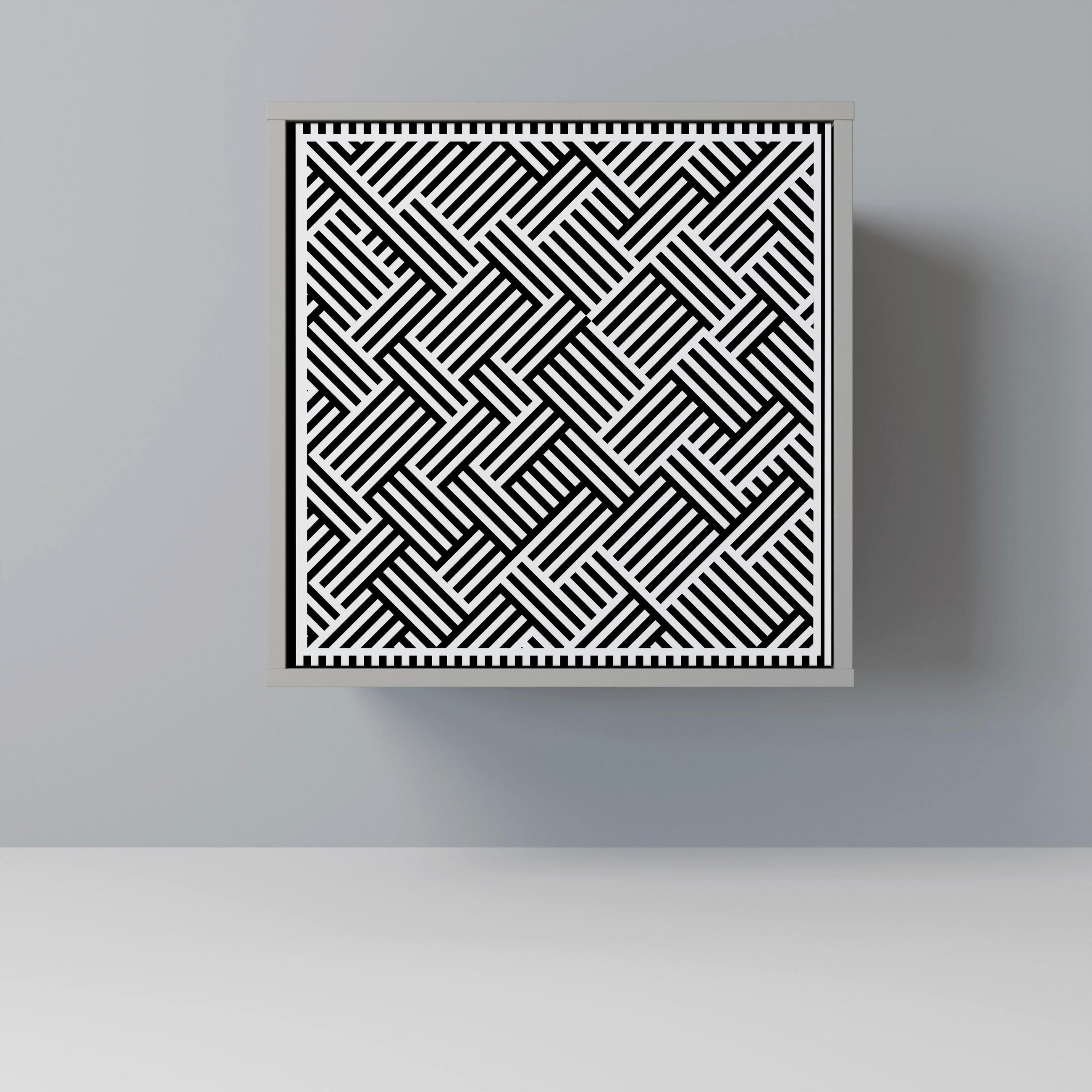 SIDEBOARD TEMPORARY SEQUENCE, Grau, 57,5x42x57,5 cm, Ohne Füße - Multicolor/Grau, Holzwerkstoff (57.5/57.5/42cm) - SpaceRebels