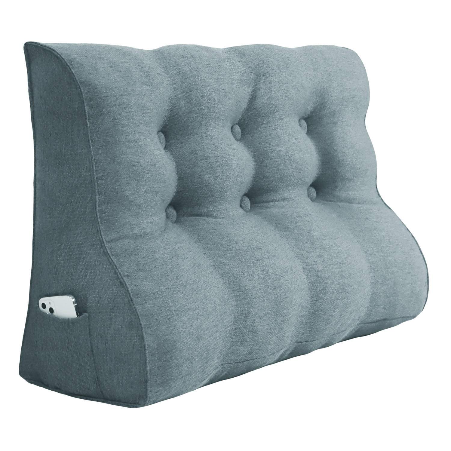 RÜCKENKISSEN Körperkontur Leinenlook Grau 100 cm - Grau, Textil (55/100cm) - Vercart
