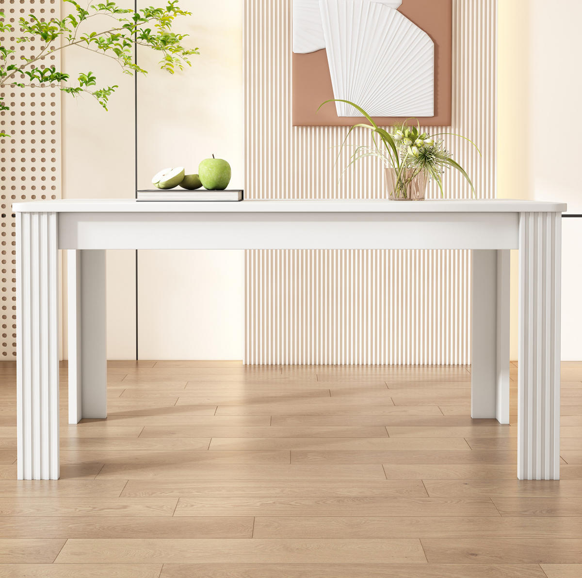 JÍDELNÍ stůl s odolnou konstrukcí a snadnou údržbou, Bílá - bílá, kompozitní dřevo (116/65/75cm) - Redom