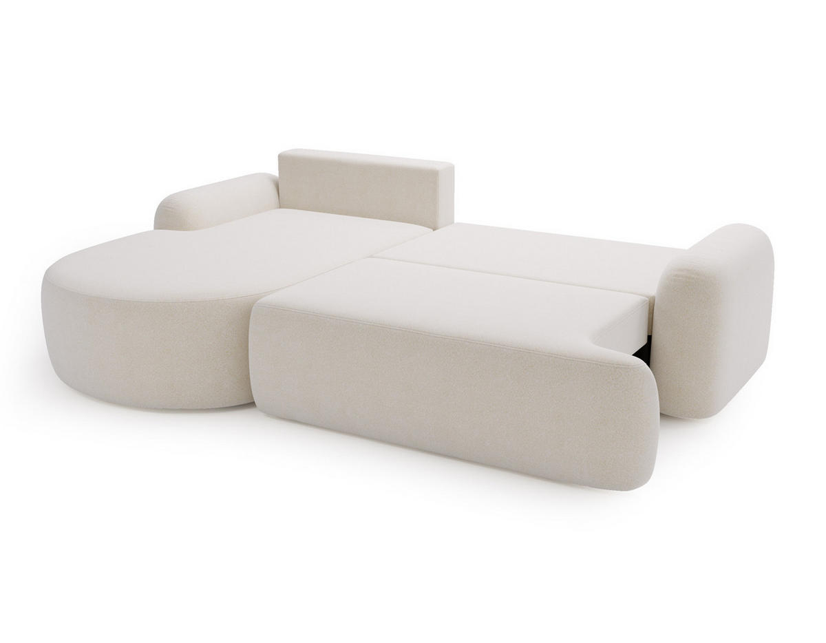 ECKSOFA DION ECRU L - Links - Ecru, Textil (261/177cm) - Luxkor24