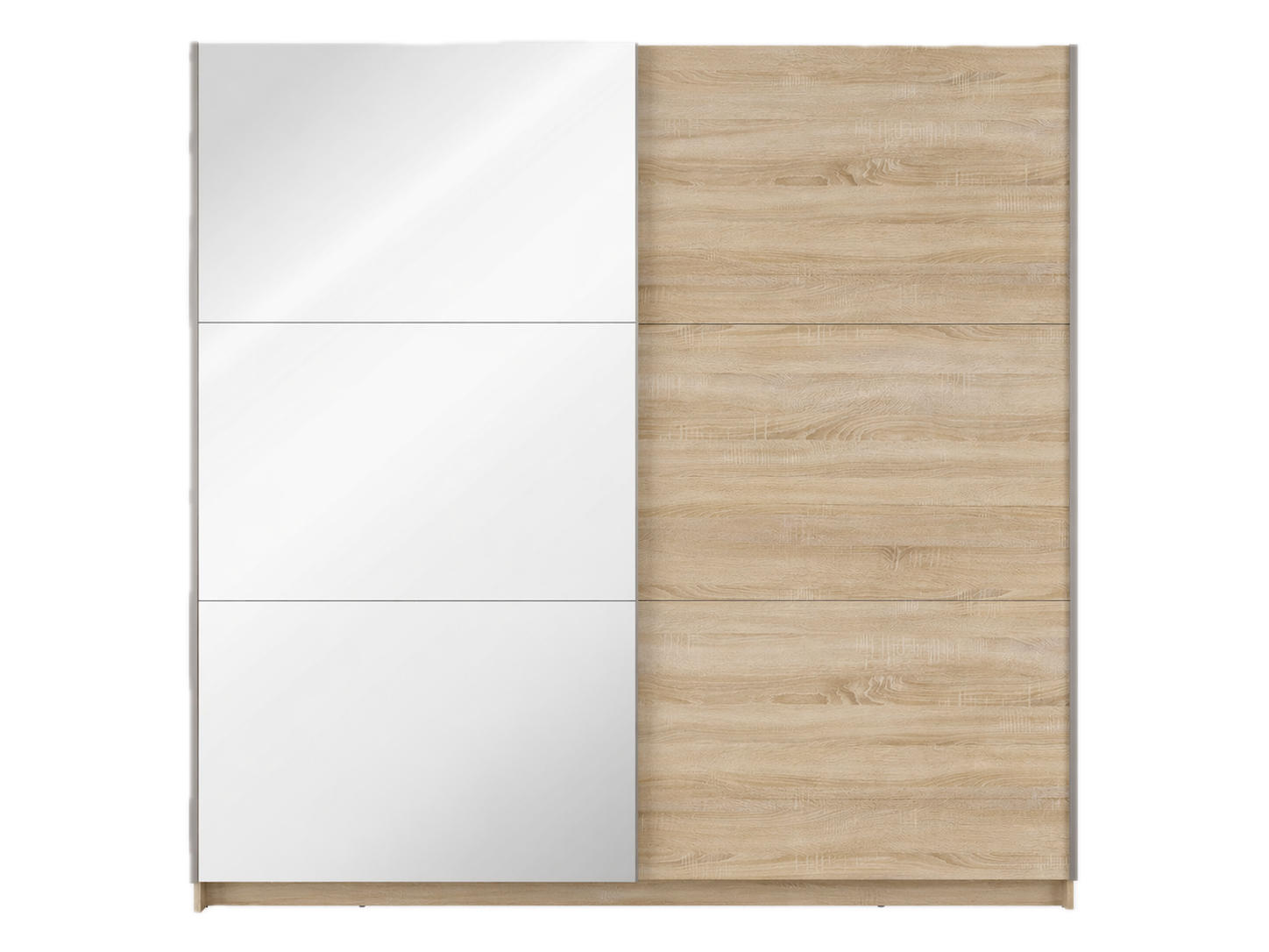 SCHWEBETÜRENSCHRANK 2-Türen mit Spiegel in Sonoma - Sonoma Eiche, Holzwerkstoff (60/207/200.6cm) - Home Collective