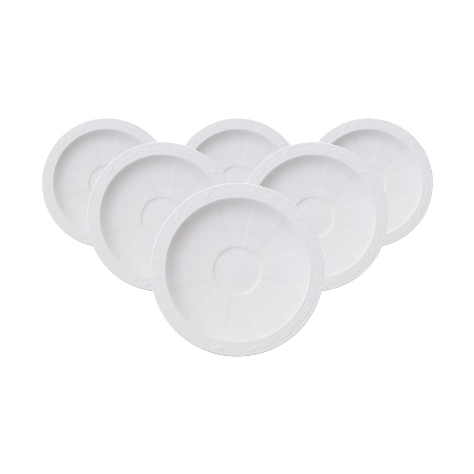 ESPRESSSOUNTERTASSEN White Pearl weiß ø 13 cm 6er Set - Weiß, Keramik (13cm) - Villeroy & Boch
