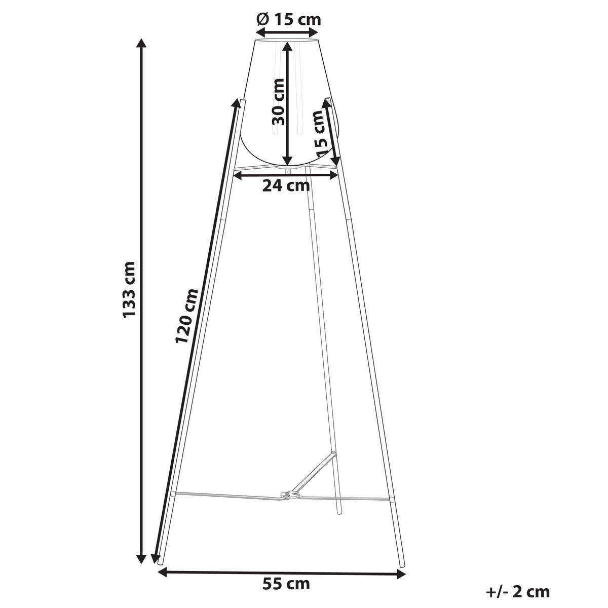 STEHLAMPE Mena 55/55/133 cm - Goldfarben, Metall (55/55/133cm) - Beliani