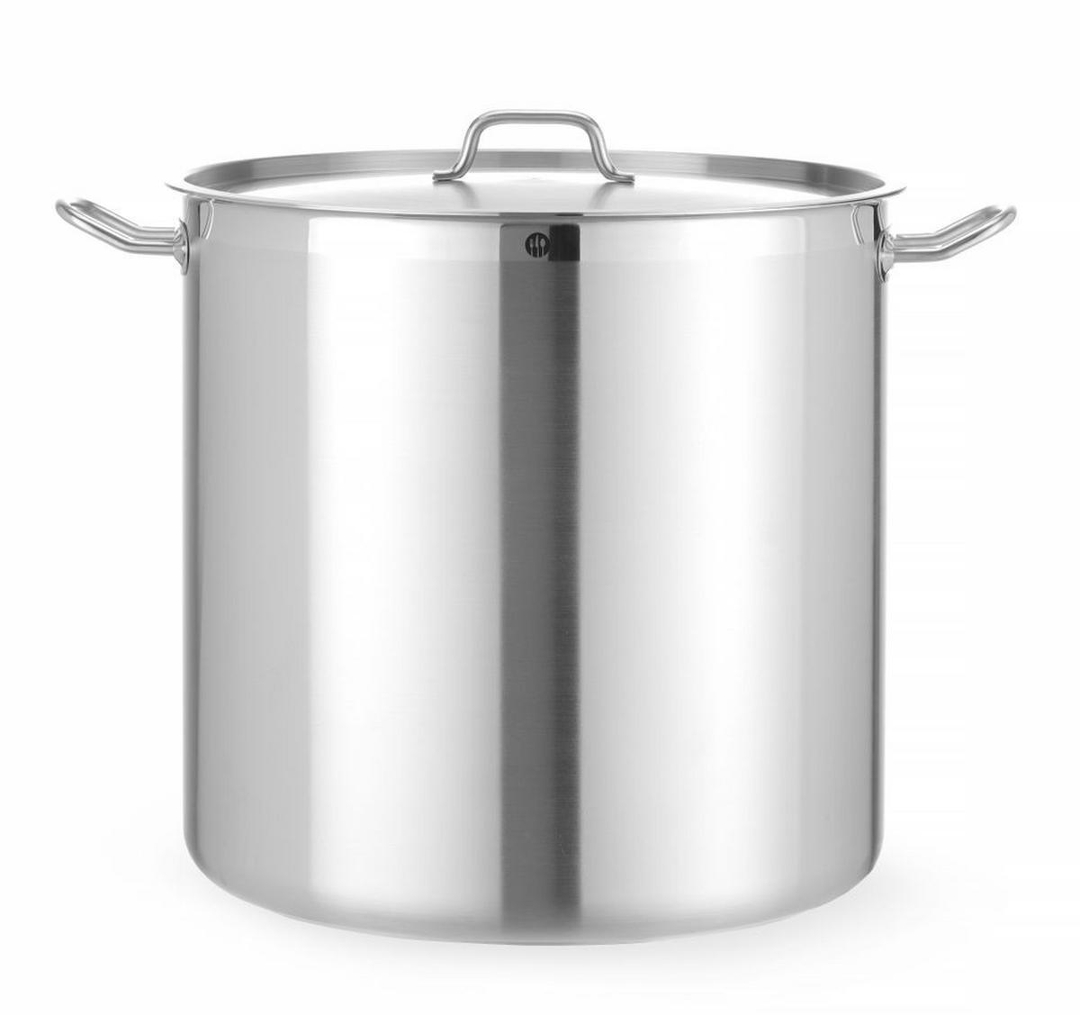 PROFI Line hoher Topf mit Deckel, Sandwichboden, 70 l, Durchmesser 450 x 450 mm - Hendi 832929 - Schwarz/Weiß, Metall (25/30/25cm) - Hendi