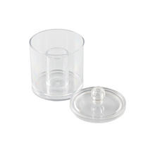 WATTESTÄBCHEN Behälter mit Deckel, rund - Transparent, Kunststoff (10/12.5/10cm) - bremermann